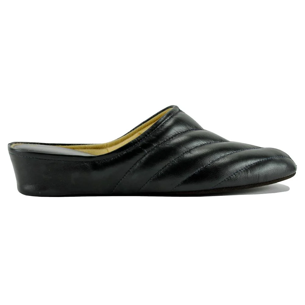 3253 Pleated Leather Wedge Slipper - Image 2