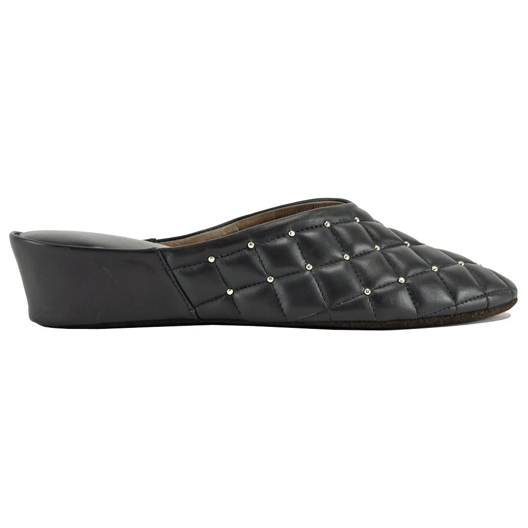 4640 Leather Quilted Stud Slipper - Image 2