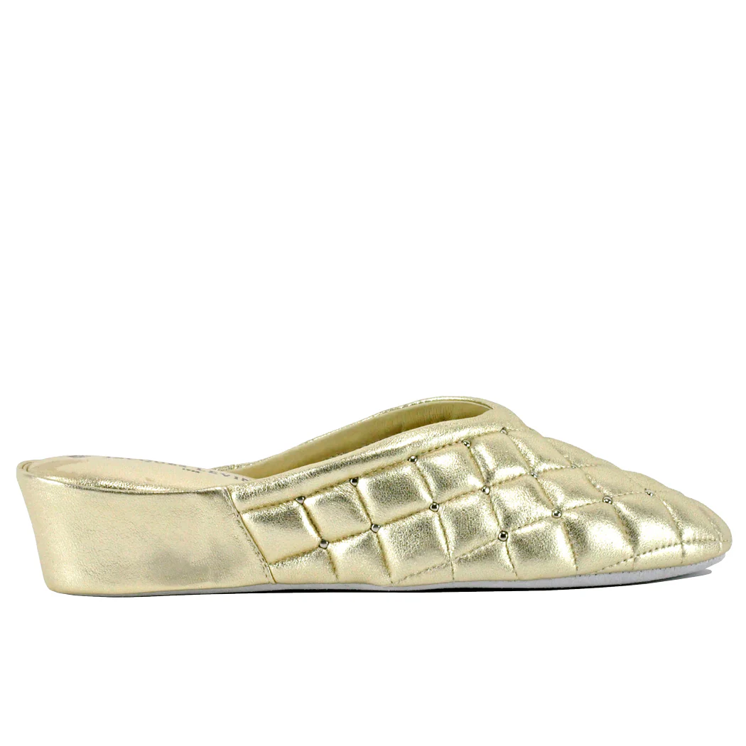 4640 Leather Quilted Stud Slipper - Image 2