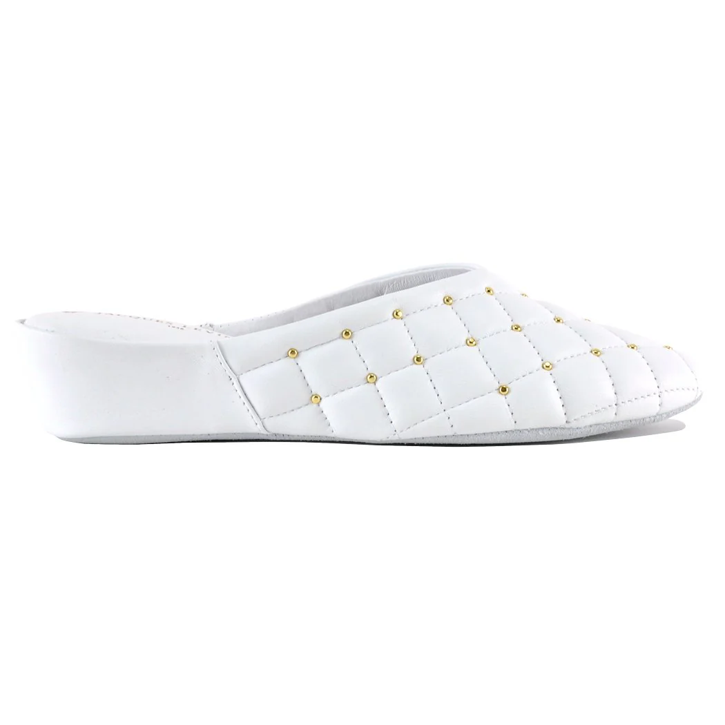 4640 Leather Quilted Stud Slipper - Image 2