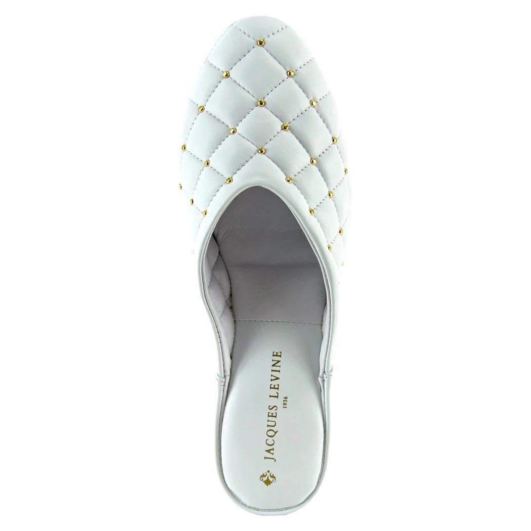 4640 Leather Quilted Stud Slipper - Image 3