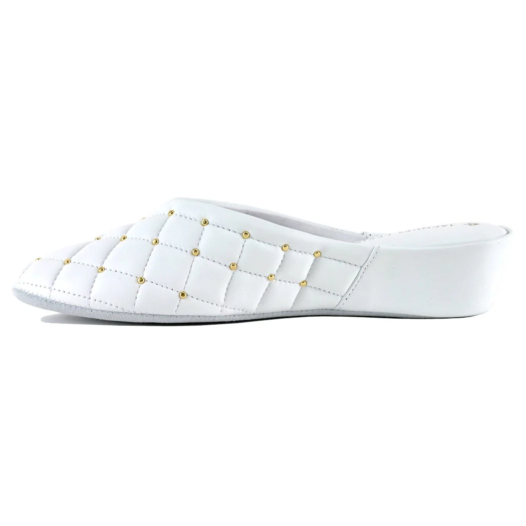 4640 Leather Quilted Stud Slipper - Image 4