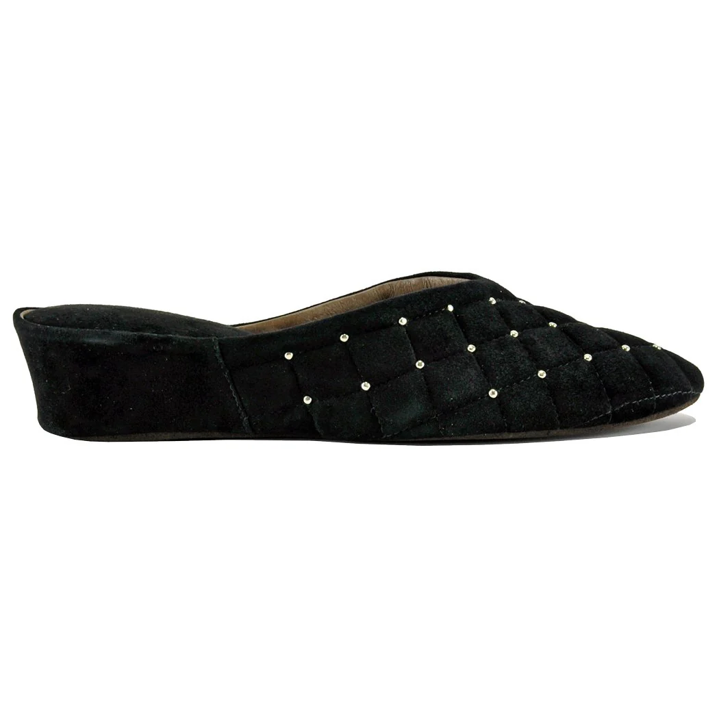 4640 Suede Quilted Stud Slipper - Image 2