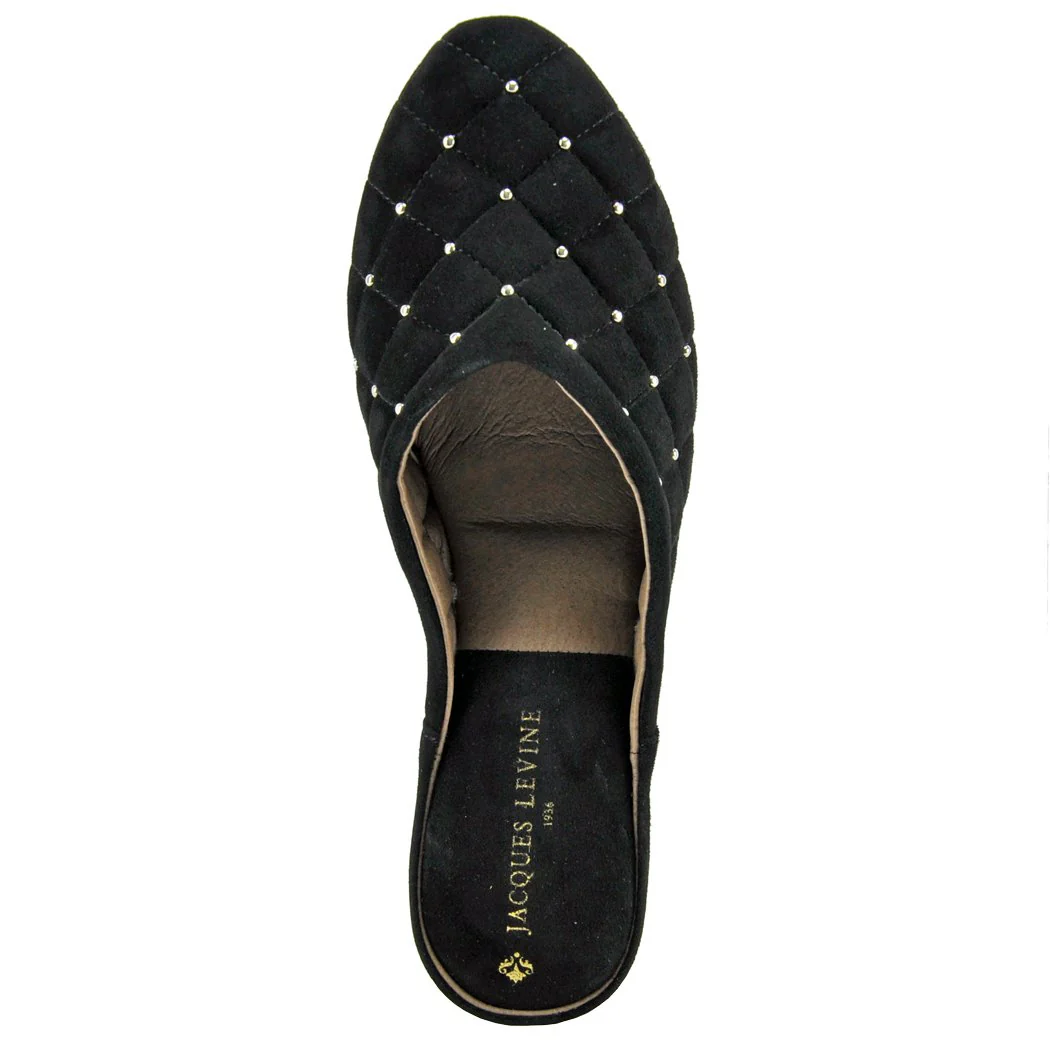 4640 Suede Quilted Stud Slipper - Image 3
