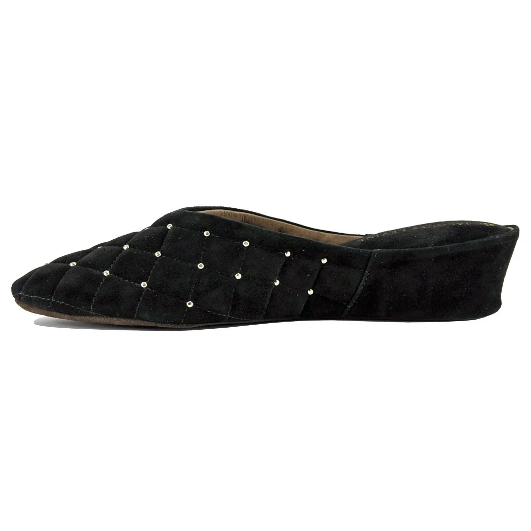 4640 Suede Quilted Stud Slipper - Image 4