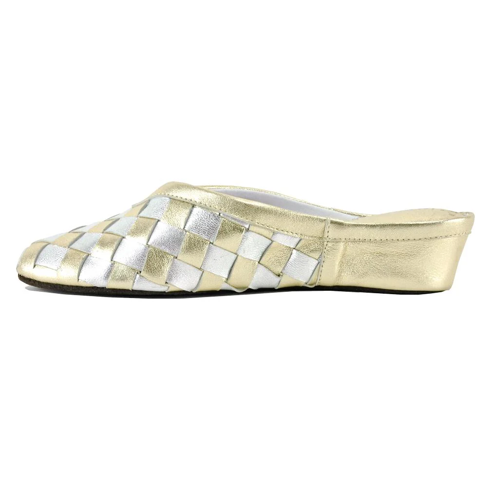 4640 Woven Leather Wedge Slipper - Image 4