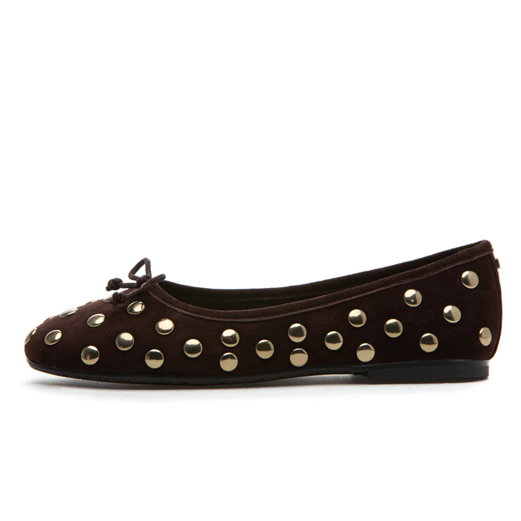 Alie-Stud Suede Studded Ballet - Image 4