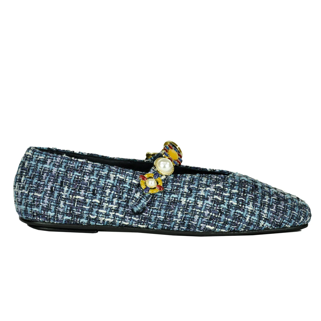 Amarissa-2 Tweed Strap Ornament Ballet - Image 2
