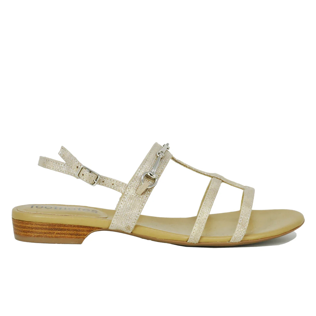 Banjel Metallic Leather Flat Sandal - Image 2