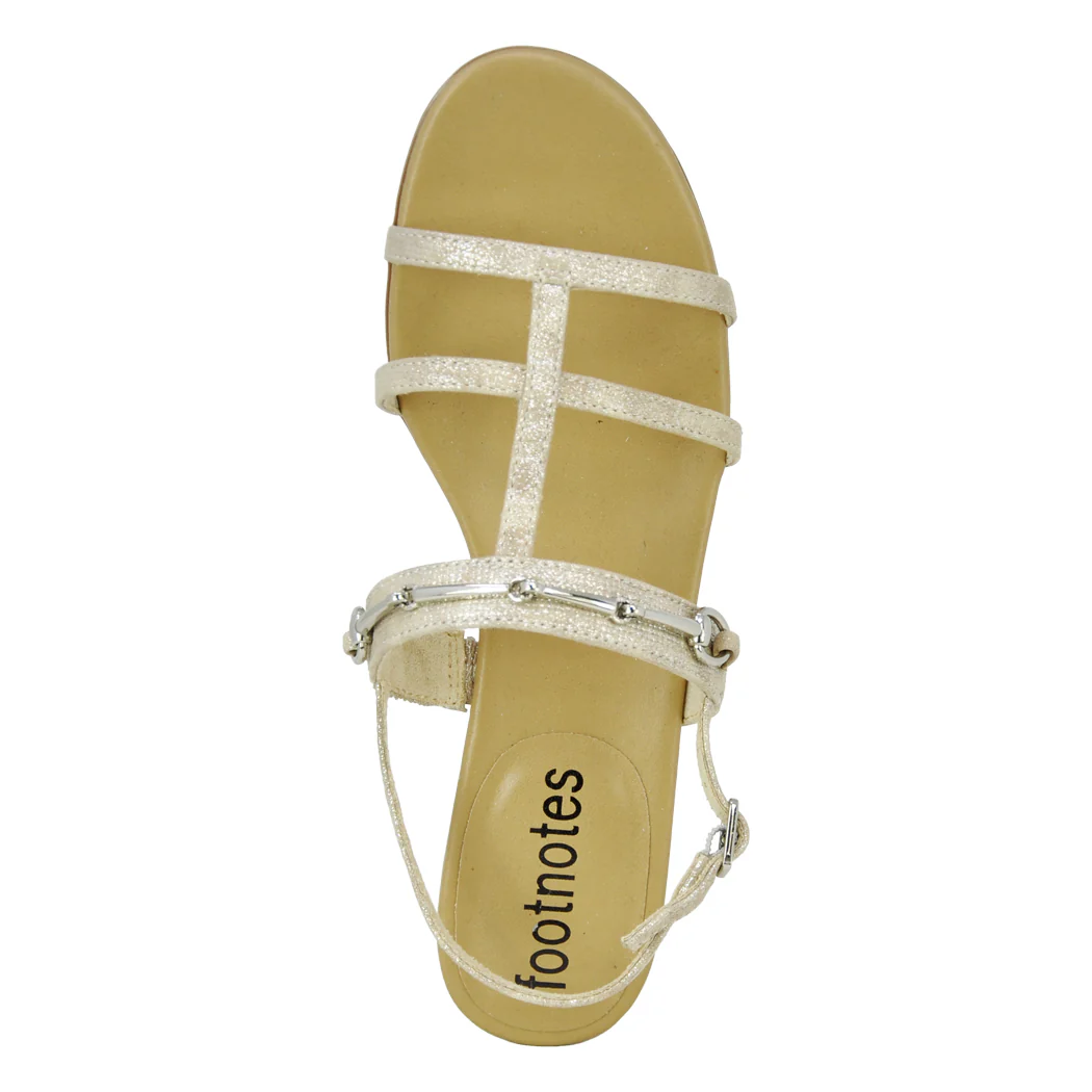 Banjel Metallic Leather Flat Sandal - Image 3