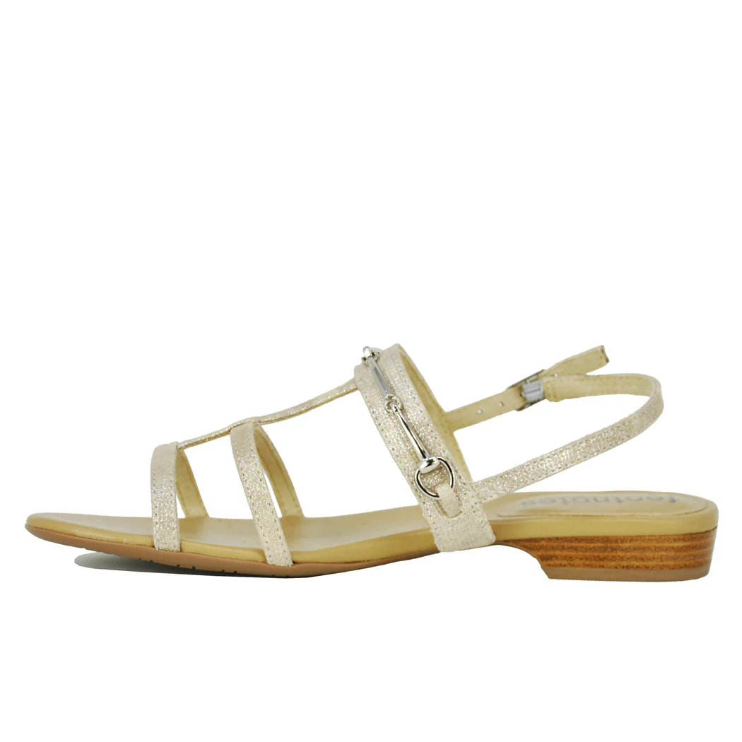 Banjel Metallic Leather Flat Sandal - Image 4
