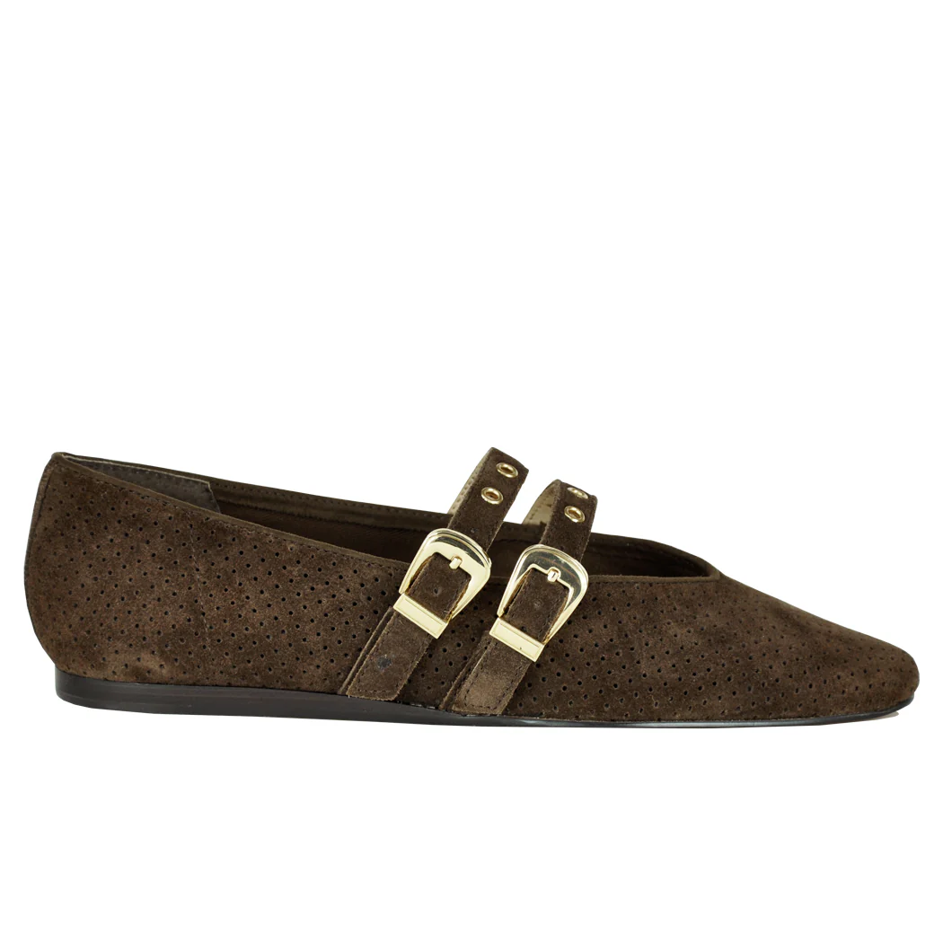 Baylee-Grommet Suede Maryjane Straps Ballet - Image 2