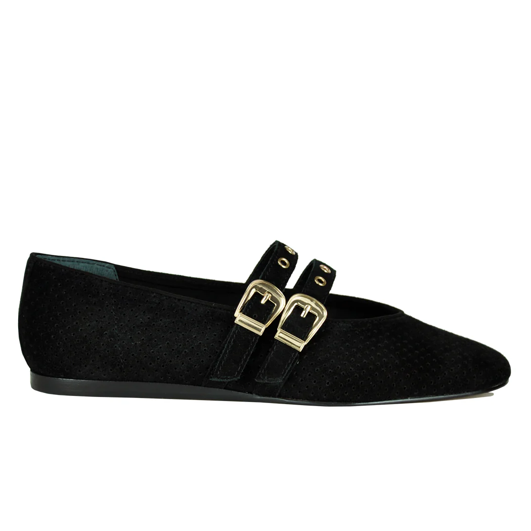 Baylee-Grommet Suede Maryjane Straps Ballet - Image 2