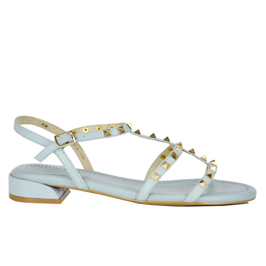 Becky Leather Studded Flat Sandal - Image 2