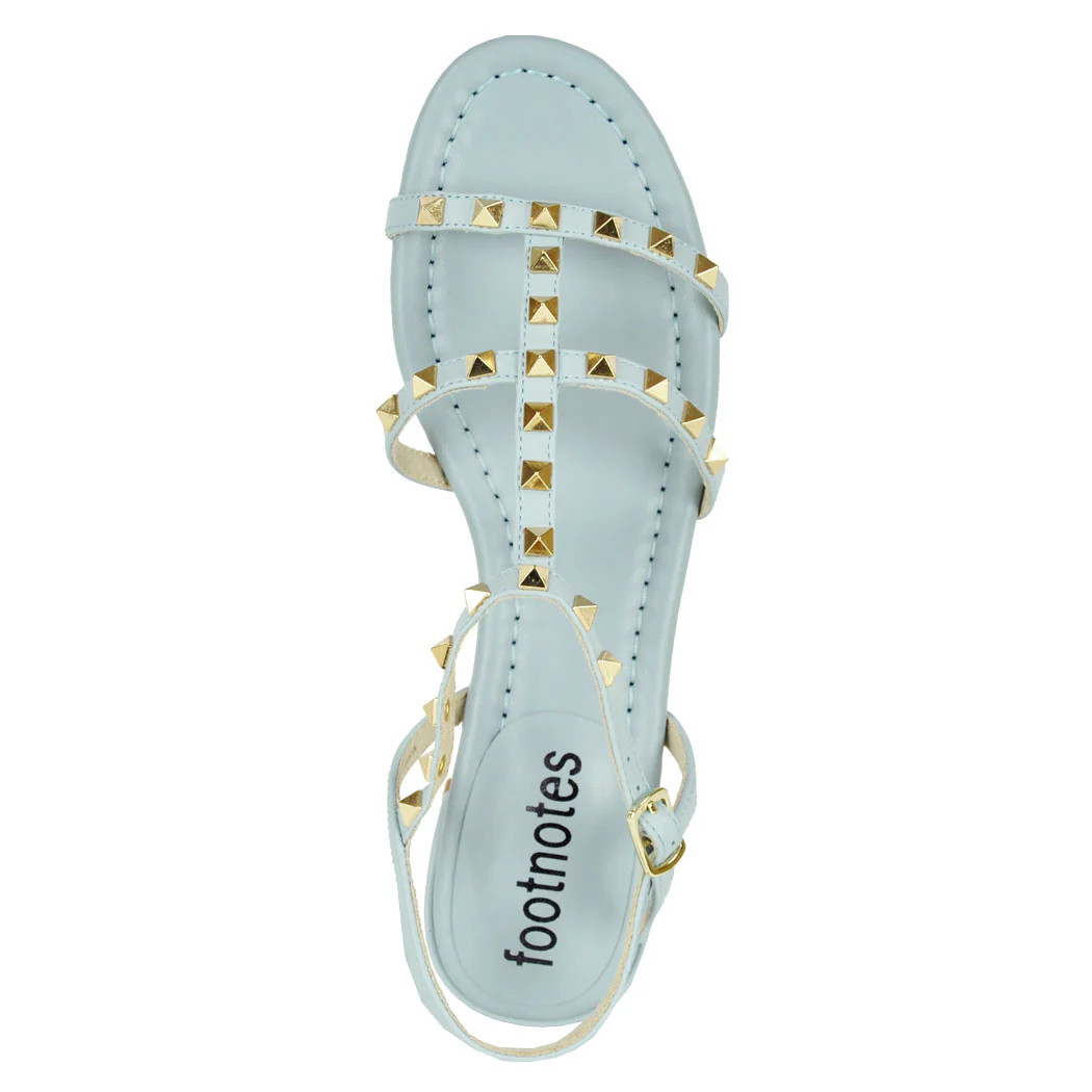 Becky Leather Studded Flat Sandal - Image 3