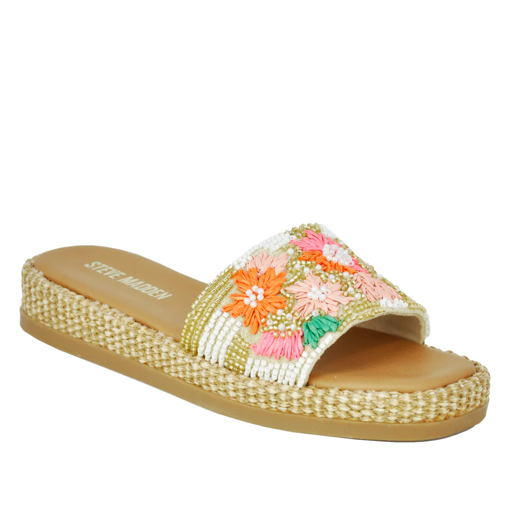 Boardwalk Floral Platform Wedge Slide