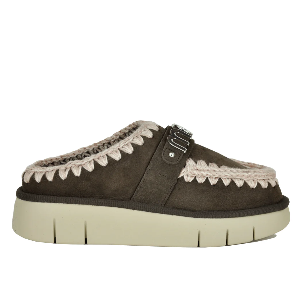 BounceClog-1001A Suede Fur Wedge Clog - Image 2