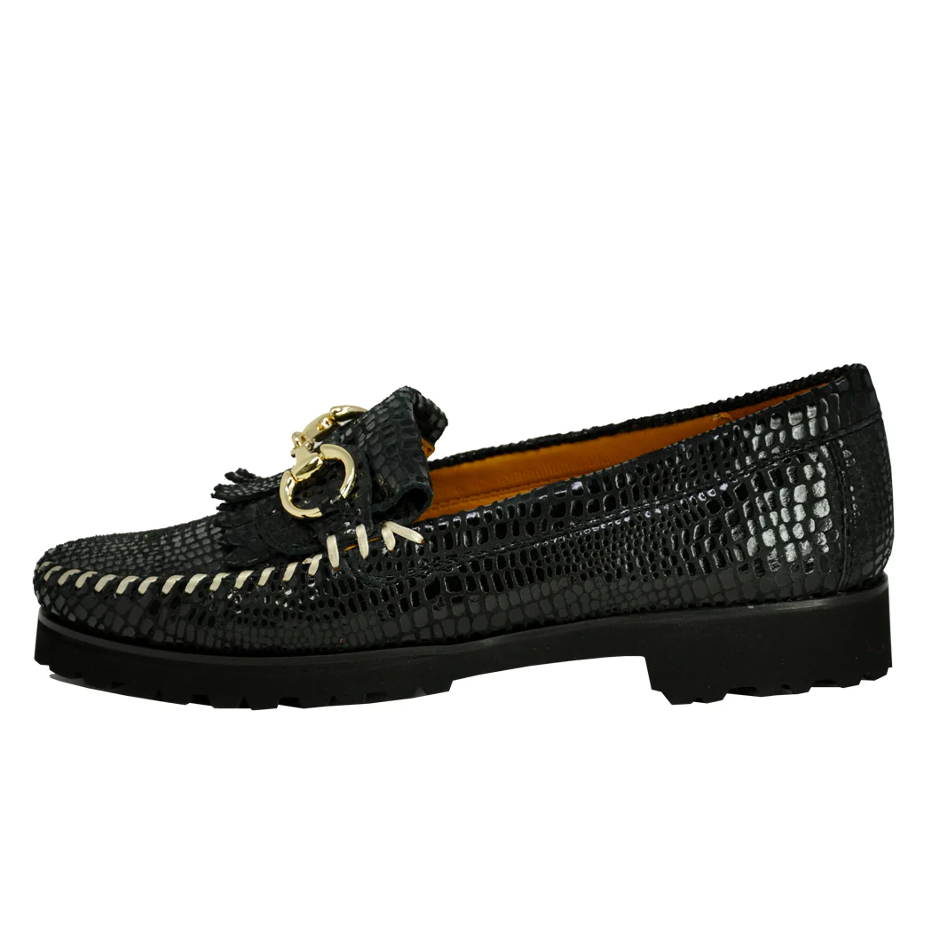 Broadwick Croco Patent Fringe Loafer - Image 4
