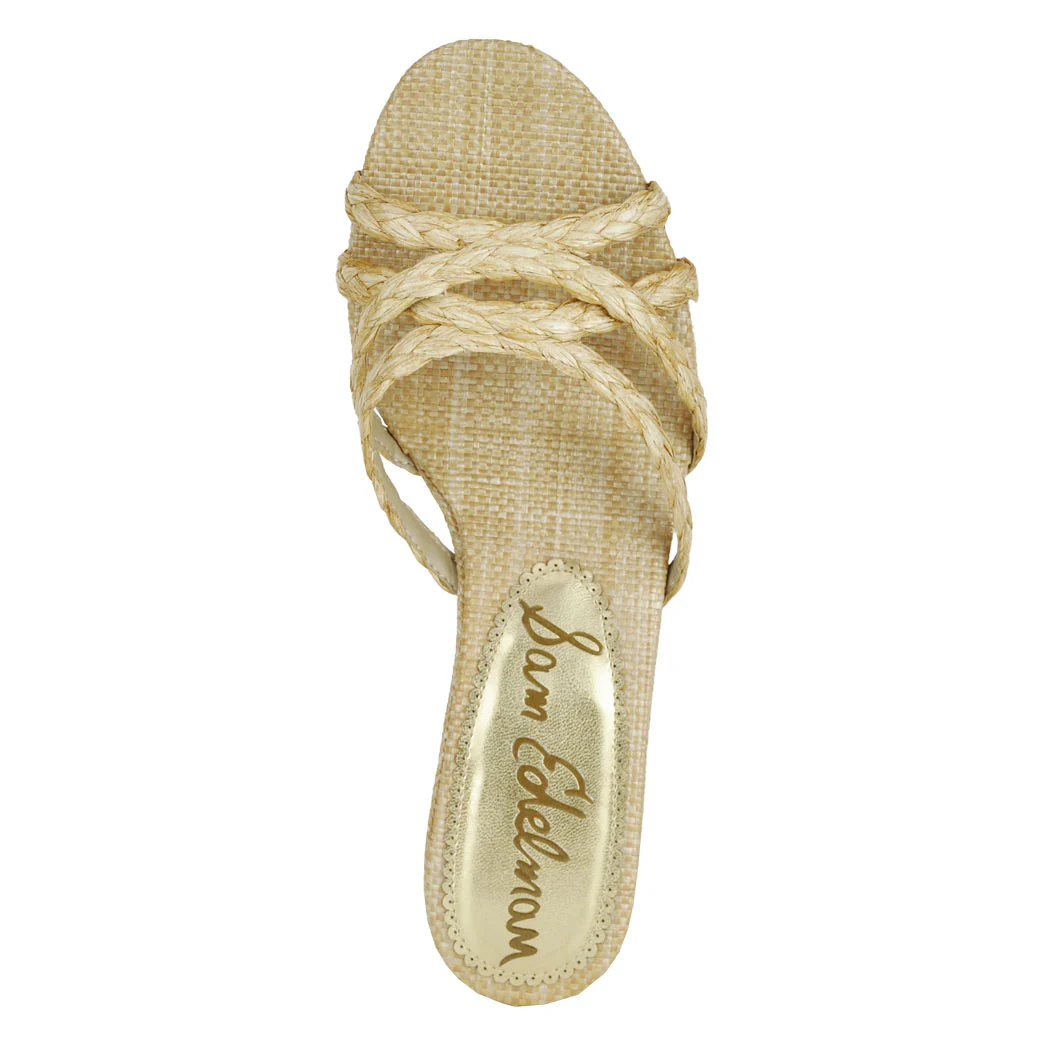 Camille-2 Raffia Bleached Heel Slide - Image 3