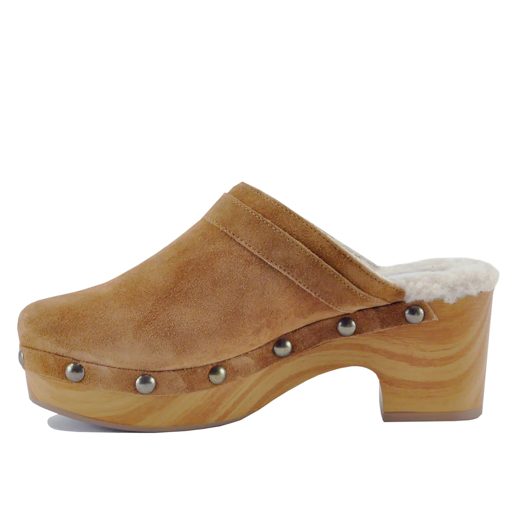 Carlie Suede Wood Fur Clog - Image 4