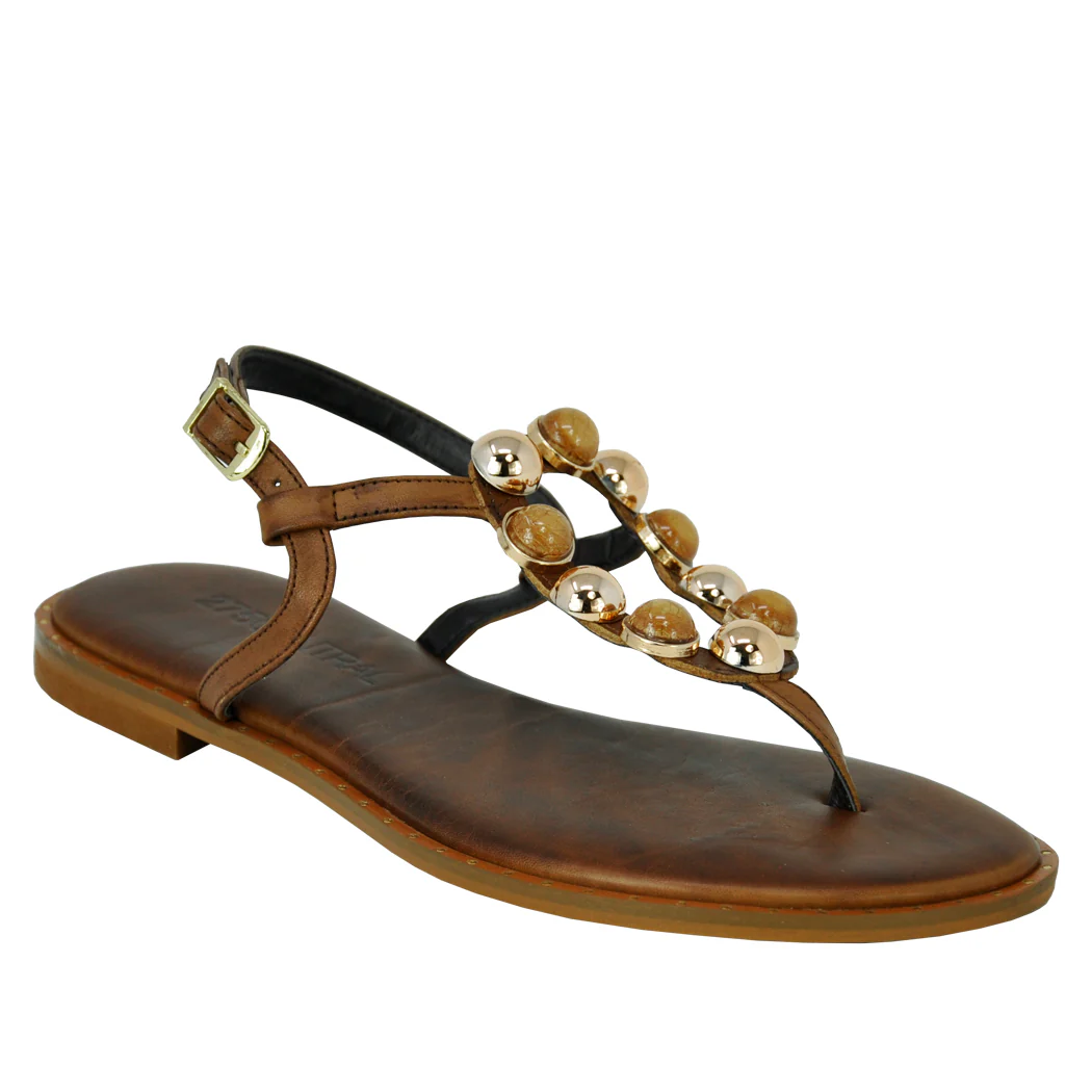 Cassie Stone Flat Thong Sandal