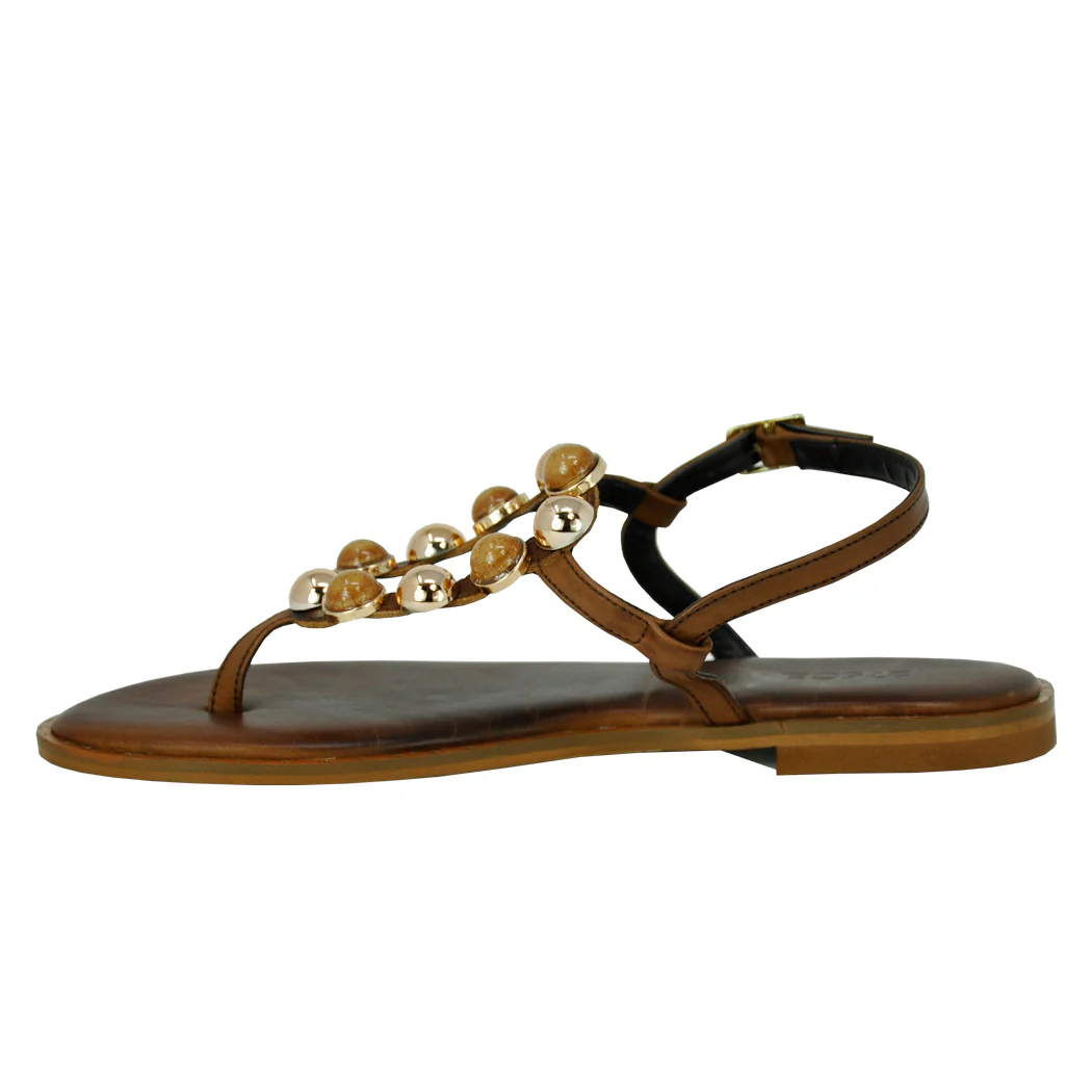 Cassie Stone Flat Thong Sandal - Image 4