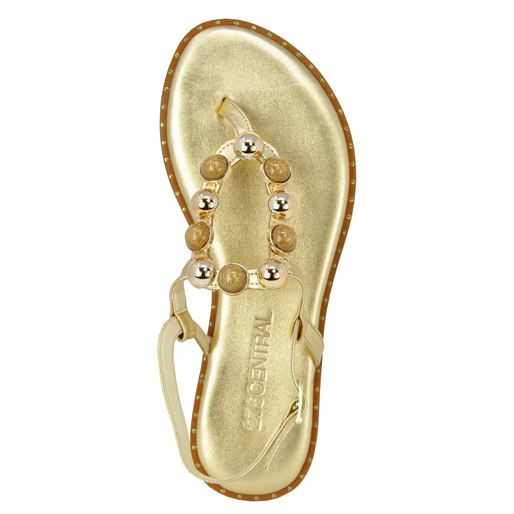 Cassie Stone Flat Thong Sandal - Image 3