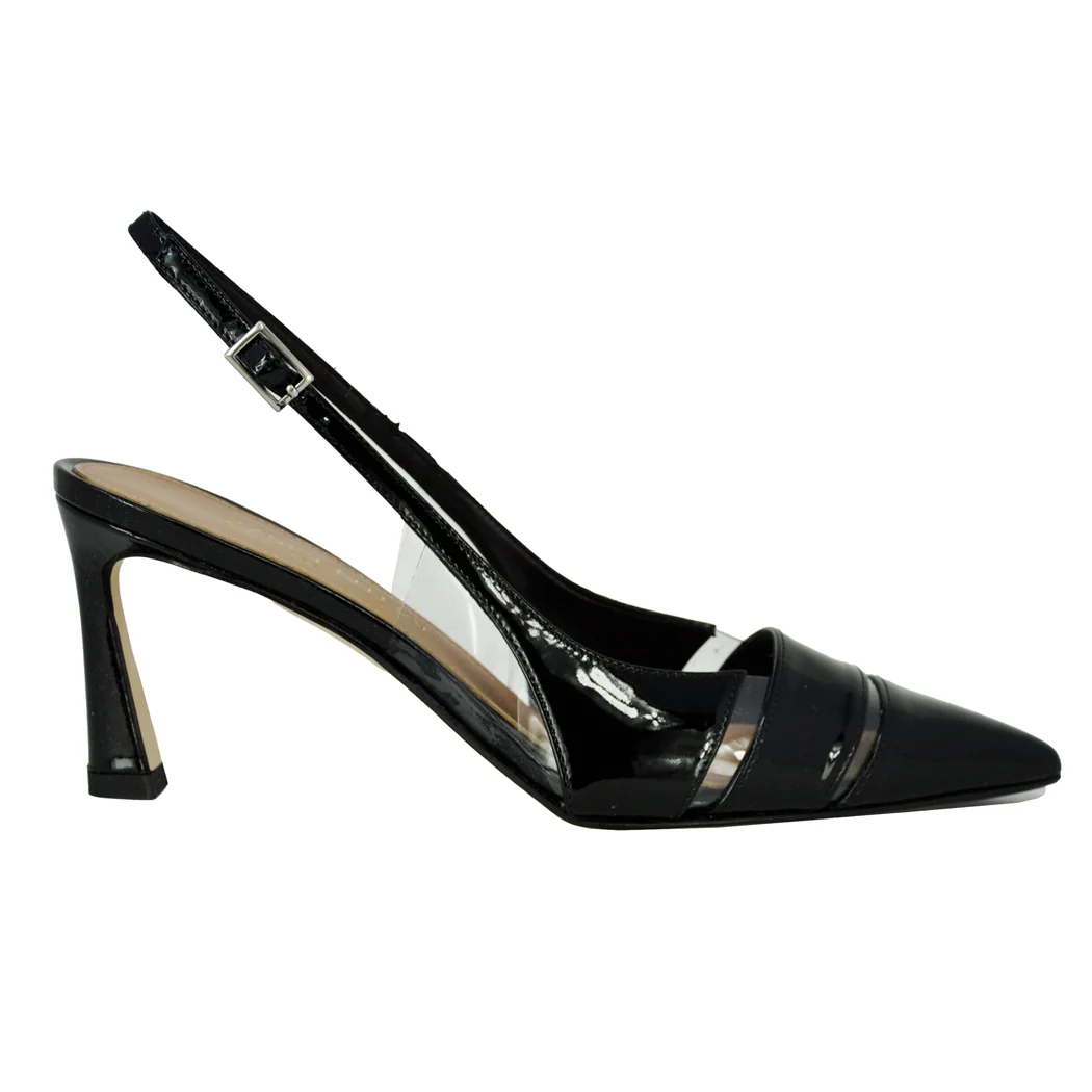 Charlotte Patent Vinyl Heel Slingback - Image 2