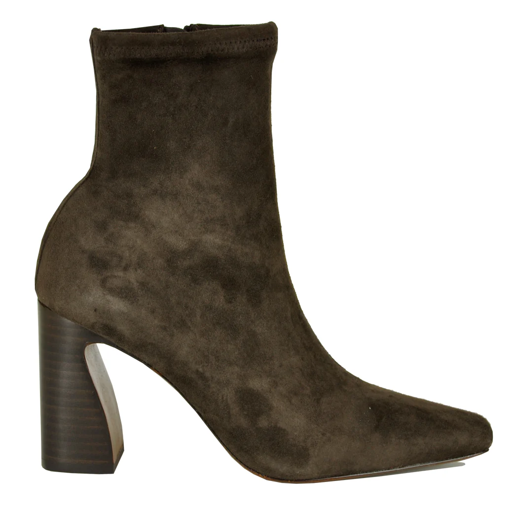 Chloe-Stretch Suede Heel Stretch Bootie - Image 2