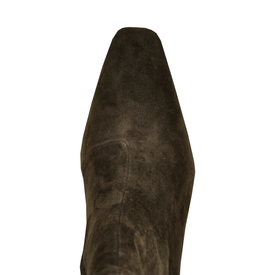Chloe-Stretch Suede Heel Stretch Bootie - Image 3