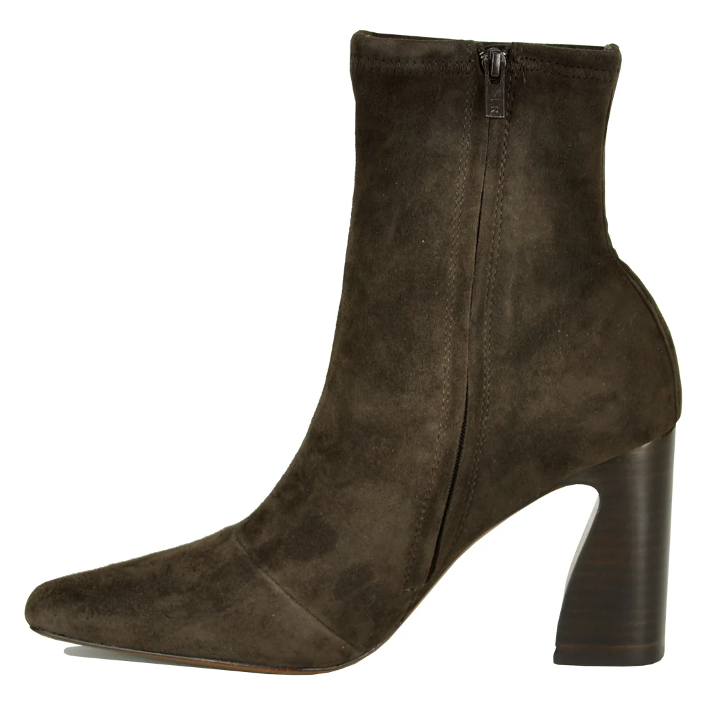 Chloe-Stretch Suede Heel Stretch Bootie - Image 4