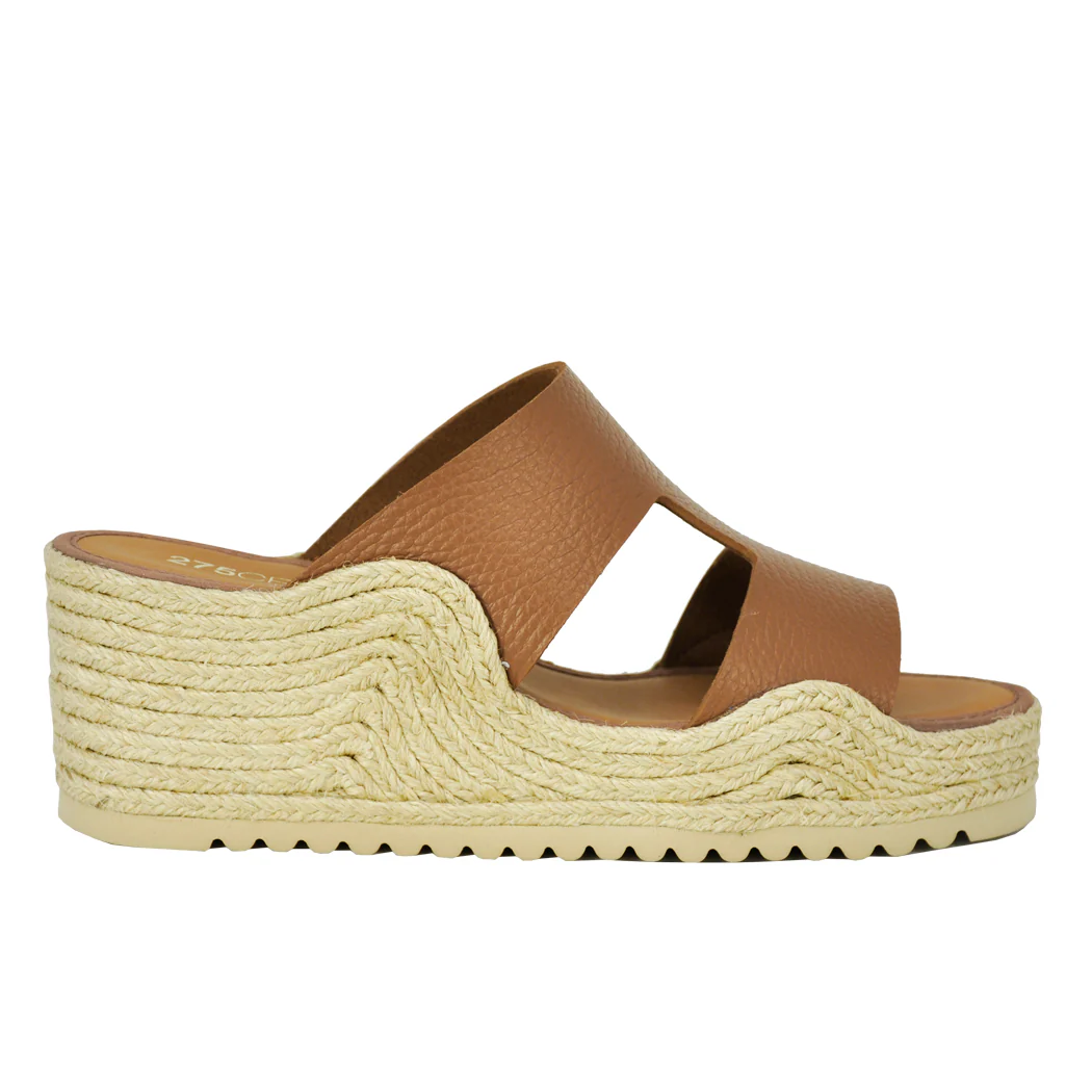 Christie Leather Espadrille Wedge Slide - Image 2