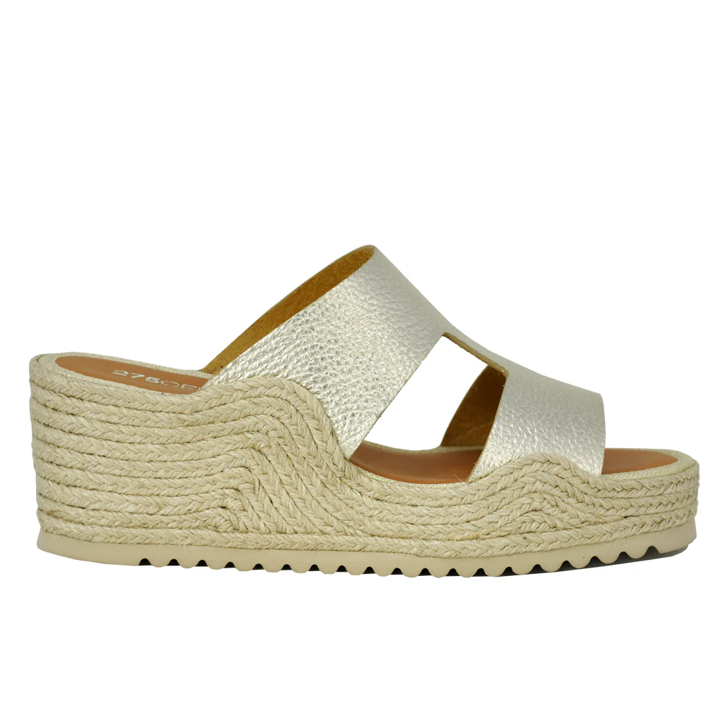 Christie Leather Espadrille Wedge Slide - Image 2