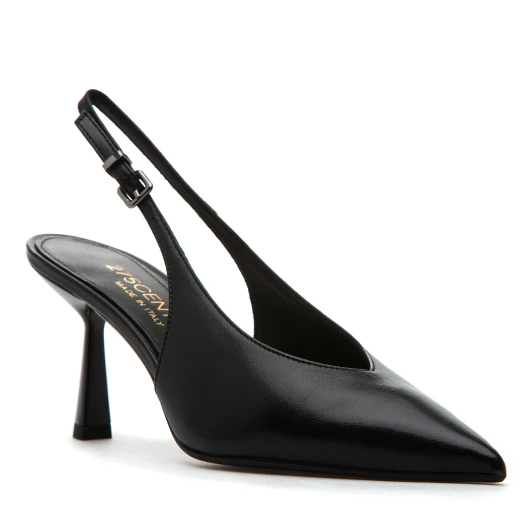 Cindy Leather Heel Slingback