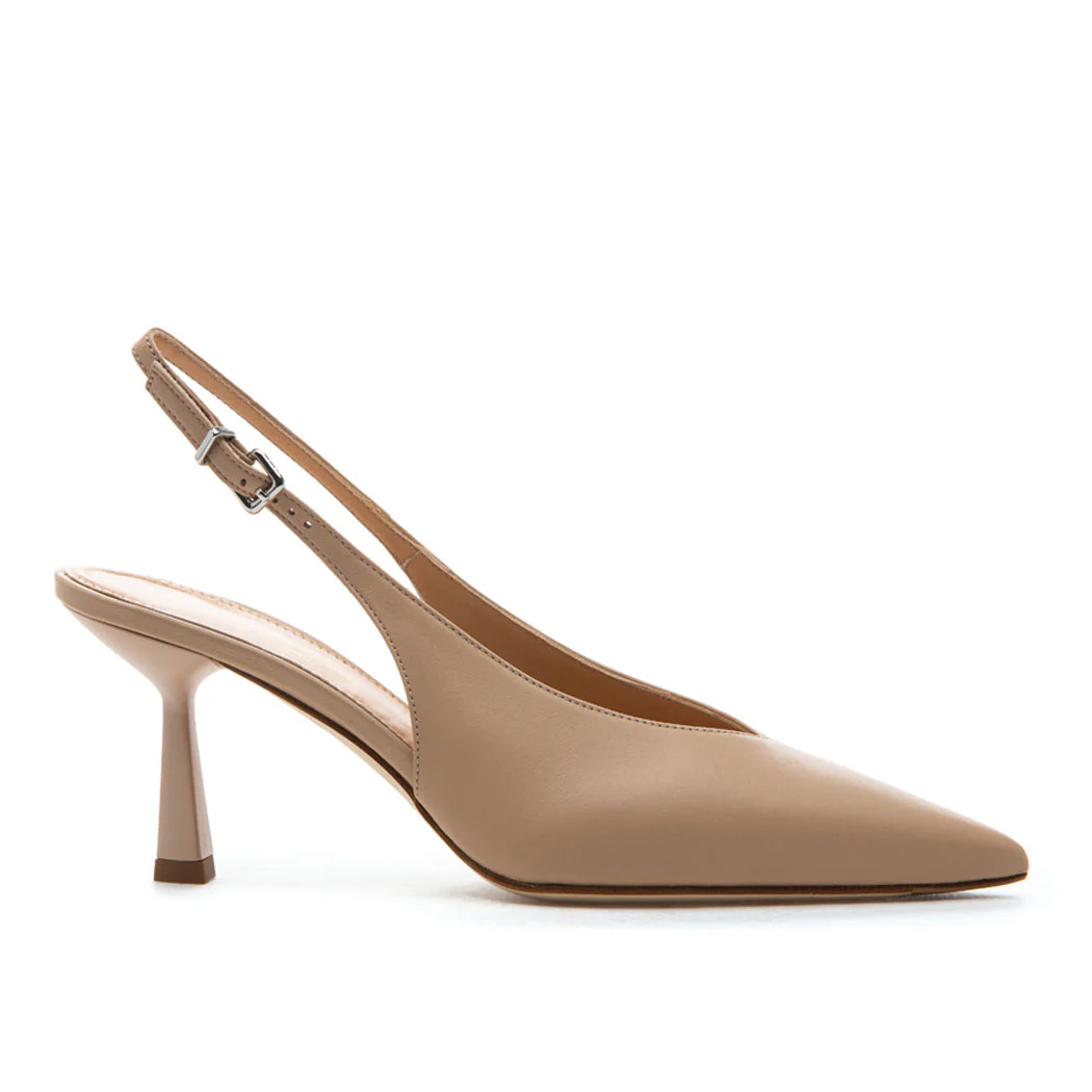 Cindy Leather Heel Slingback - Image 2