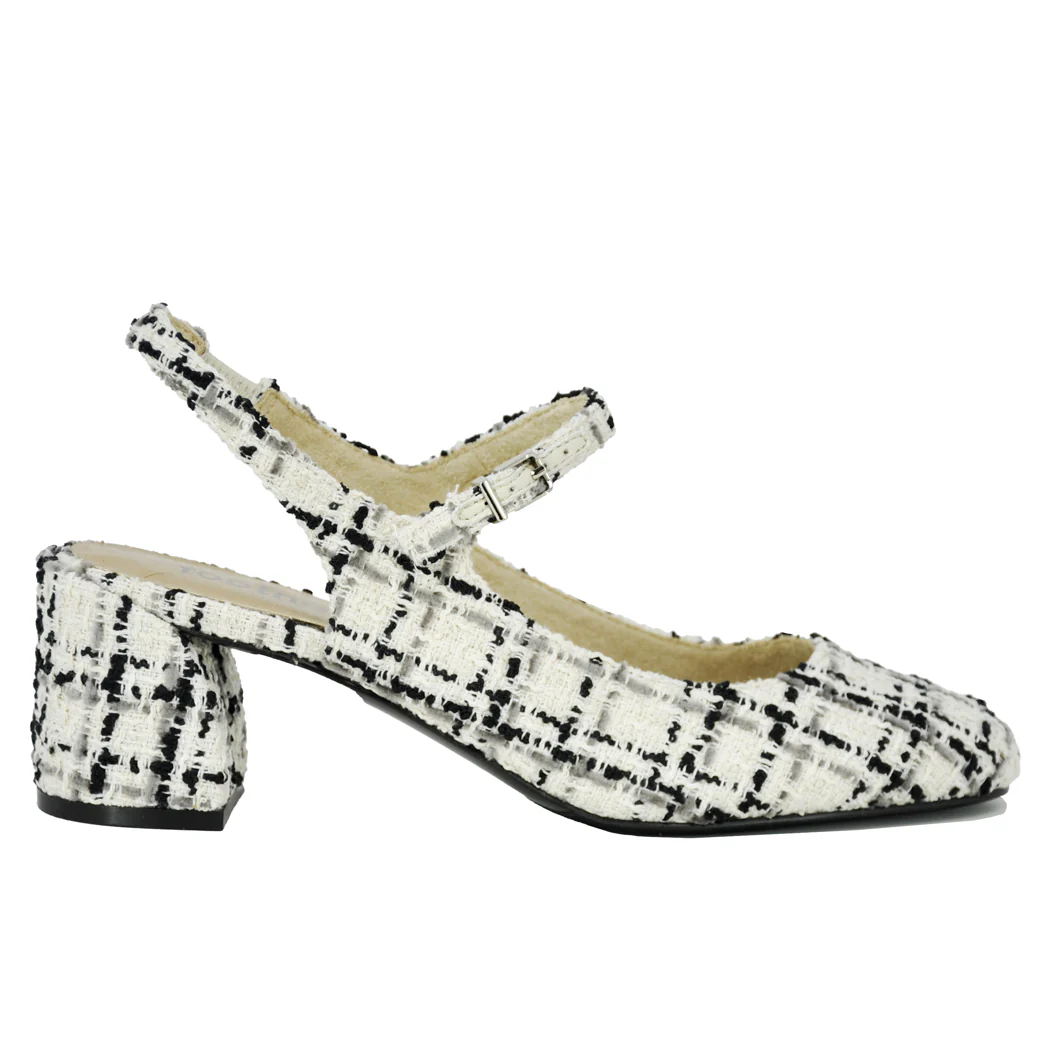 Clare Boucle Fabric Strap Heel - Image 2