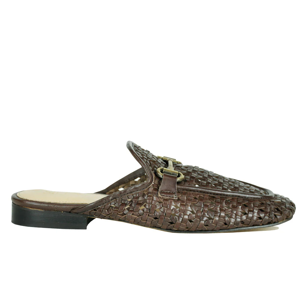 Cora Woven Leather Ornamental Mule - Image 2