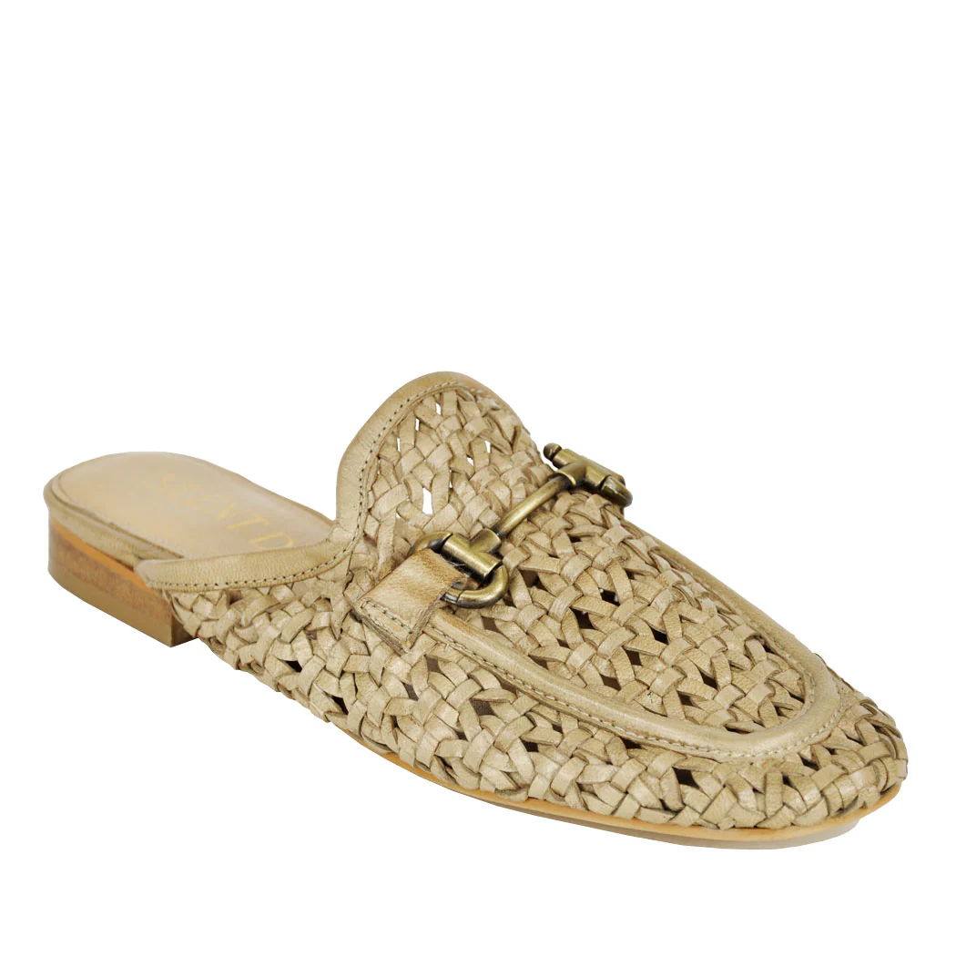 Cora Woven Leather Ornamental Mule