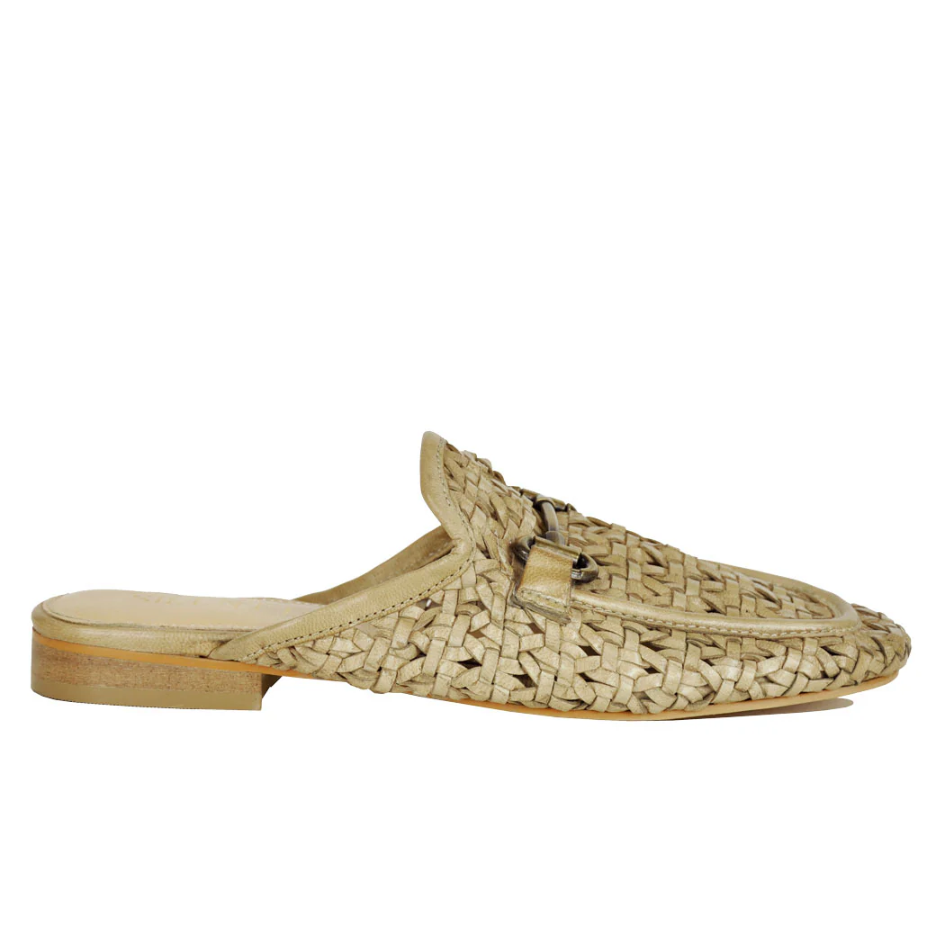 Cora Woven Leather Ornamental Mule - Image 2