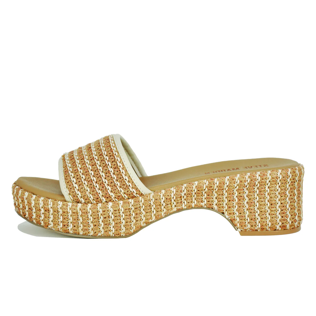 Cosimo Raffia Platform Slide - Image 4