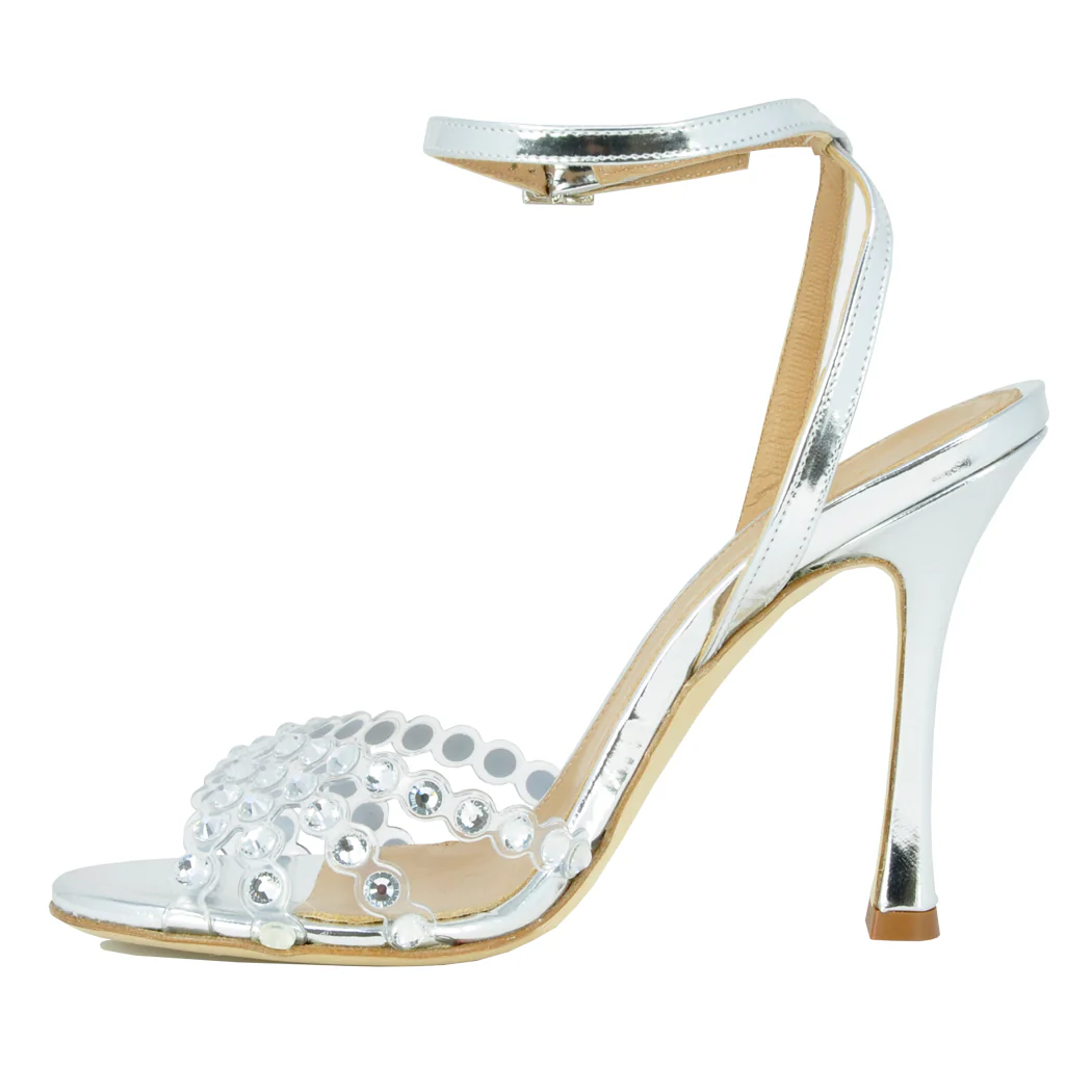 Cristiano Mirrored Leather Evening Sandal - Image 4