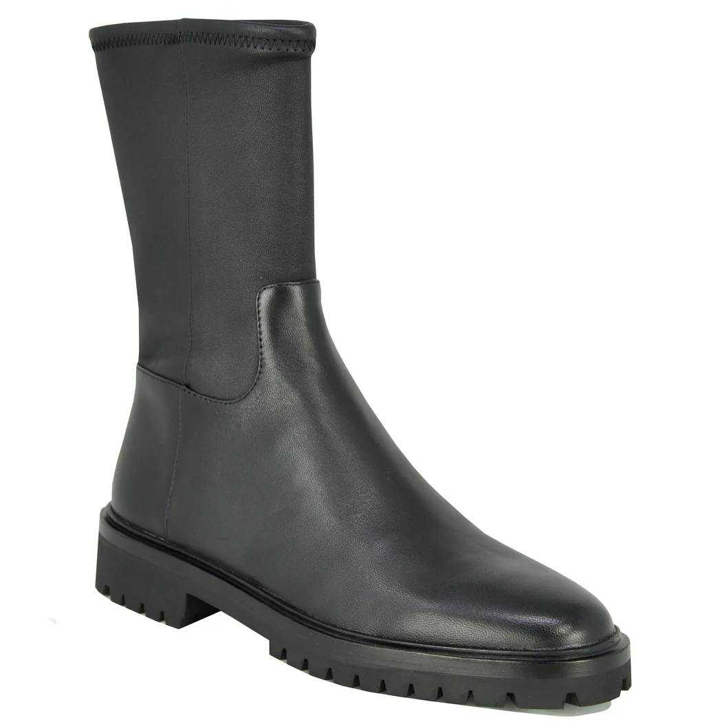 Danny Stretch Leather Flat Boot