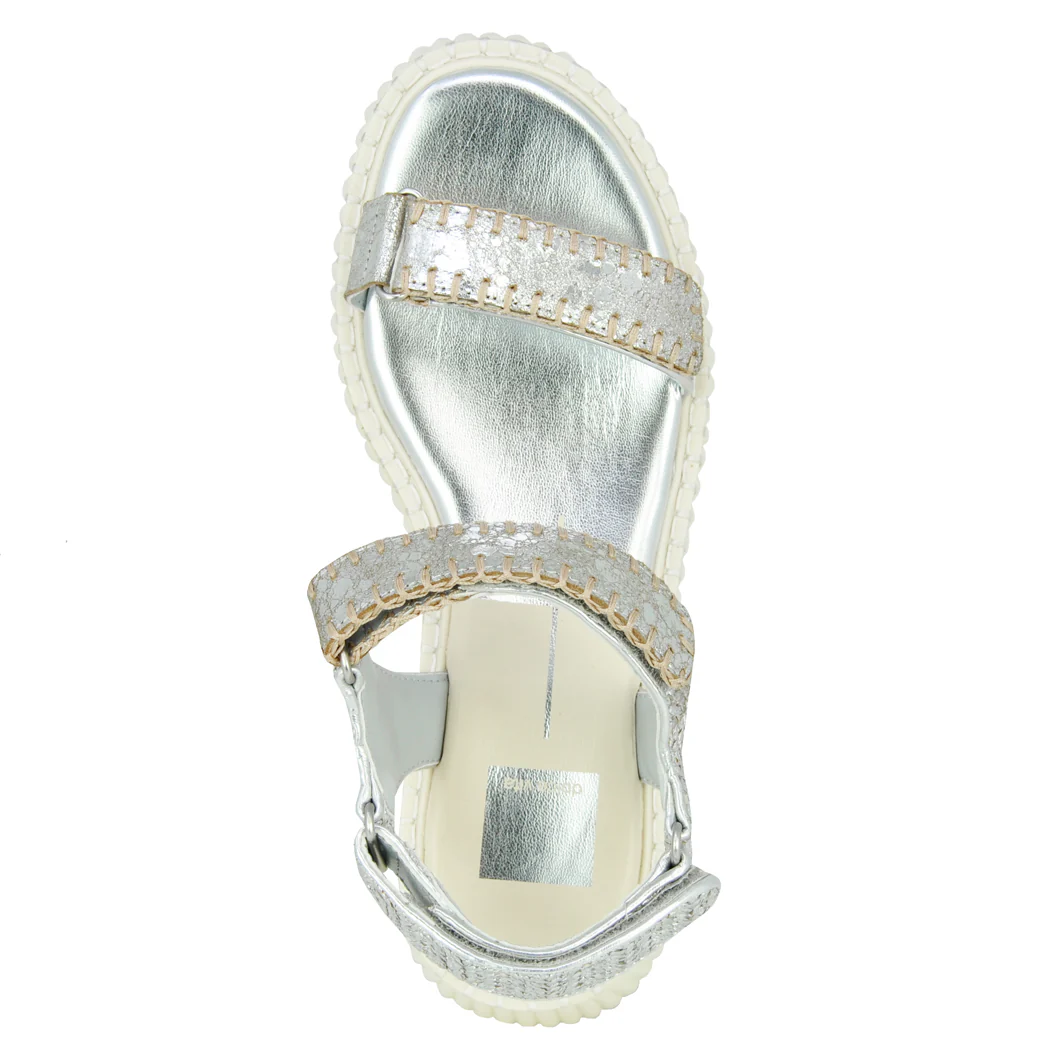 Debra Metallic Leather Wedge Sandal - Image 3