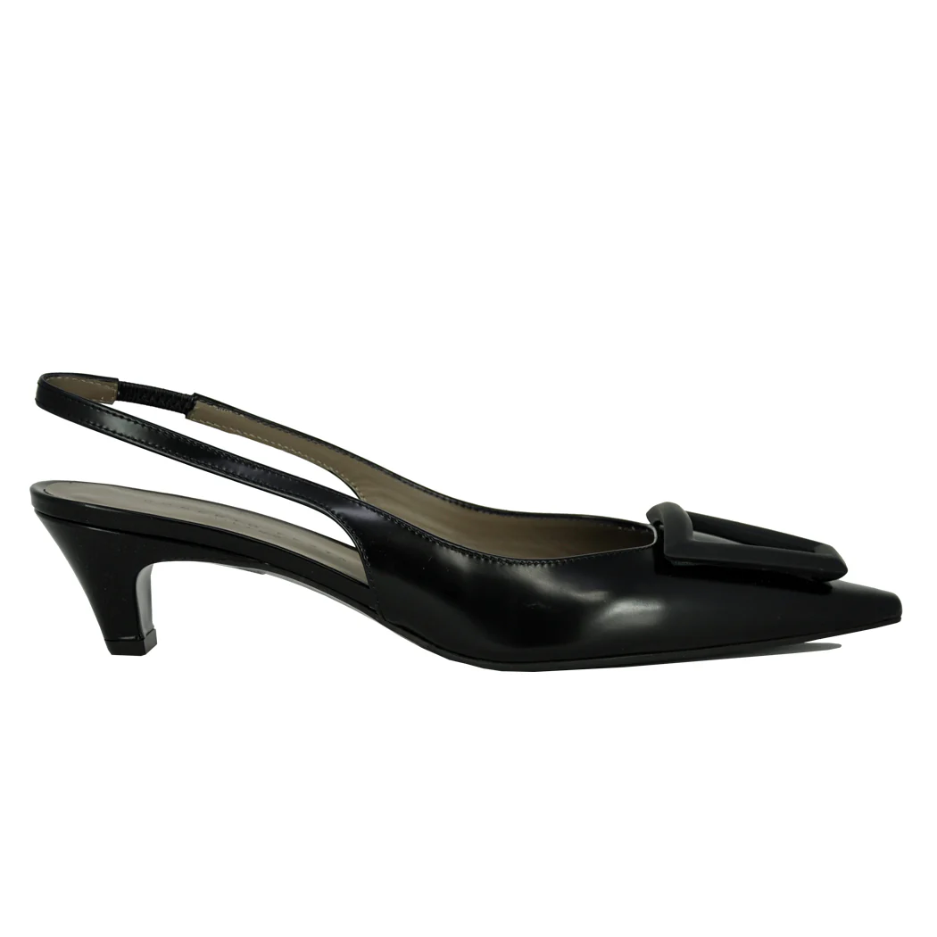 Dorien Leather Ornamental Heel Sling - Image 2