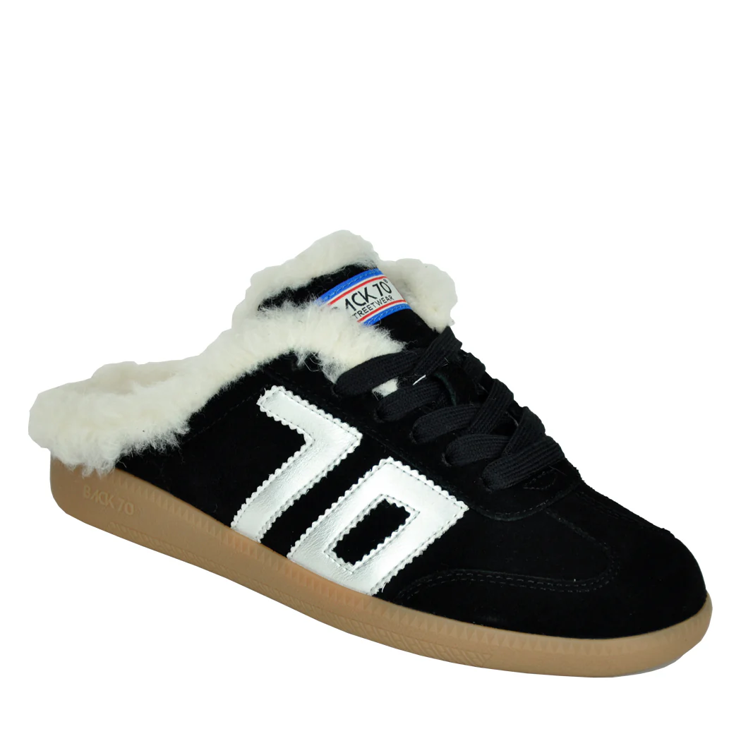 Easter-F1017 Coal Silver Fur Sneaker
