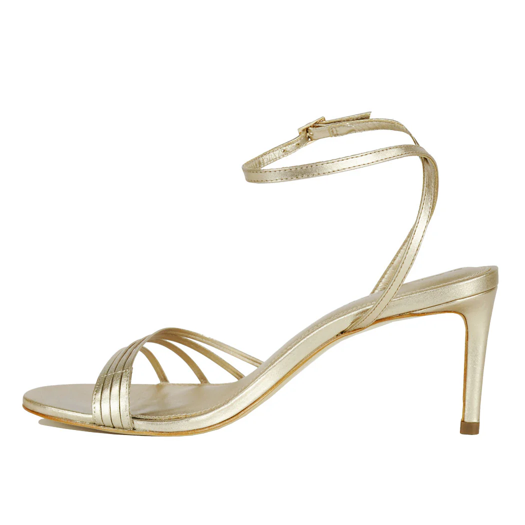 Ella-70 Metallic Leather Heel Sandal - Image 4