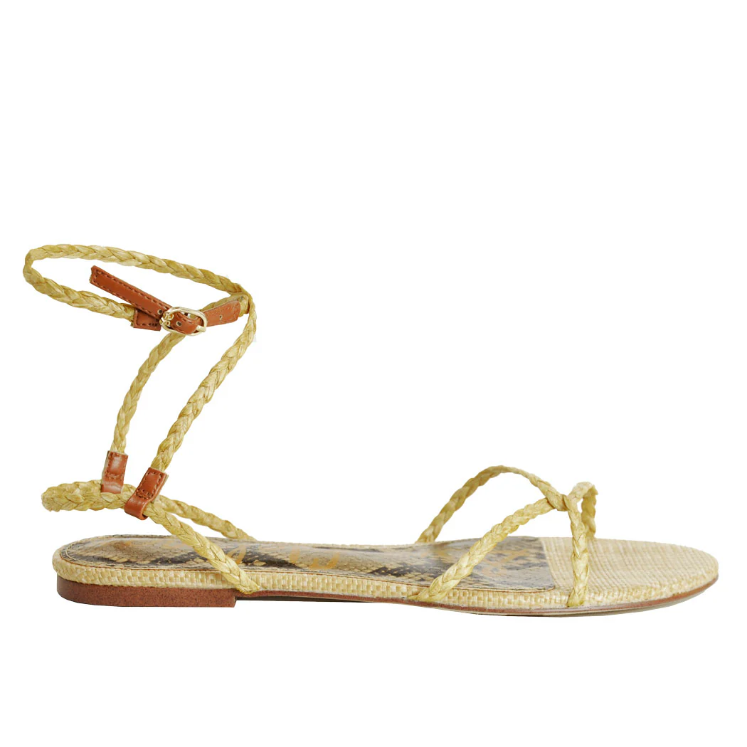 Ellina Braided Raffia Flat Sandal - Image 2