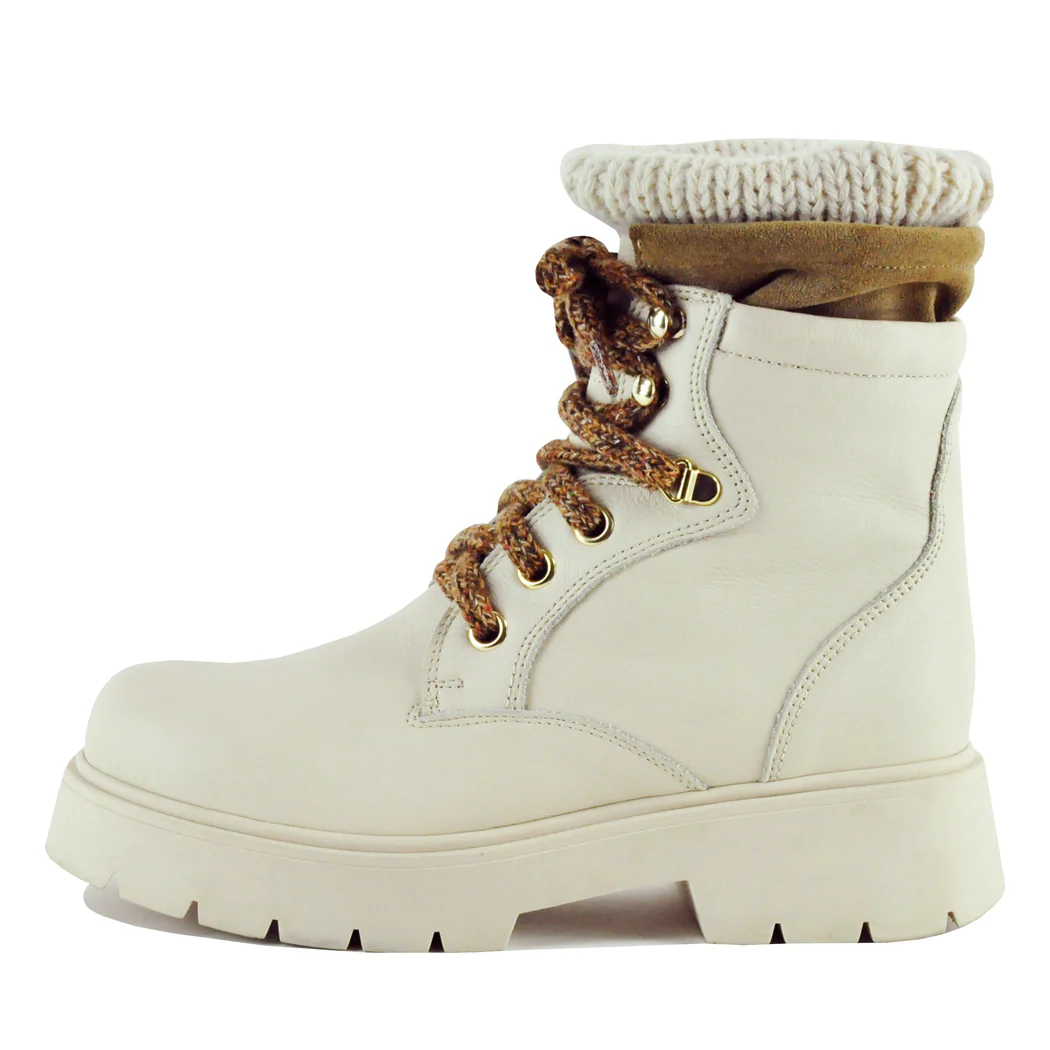 Eva Leather Tie Sock Bootie - Image 4