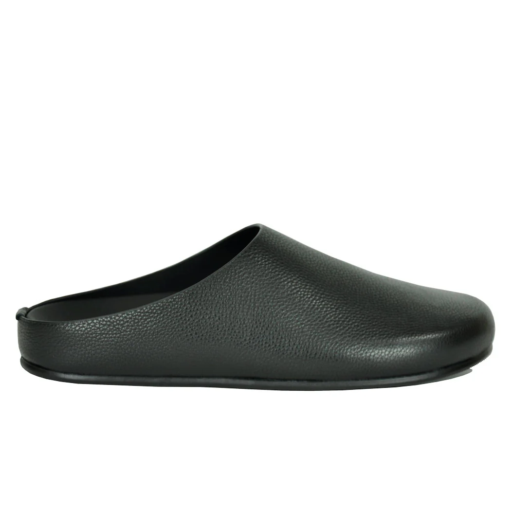 Fern Leather Closed Flat Mule - Image 2