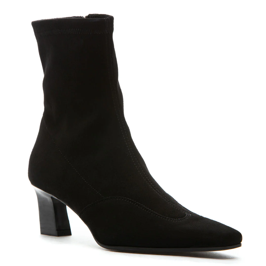 Fiona Stretch Suede Heel Boot